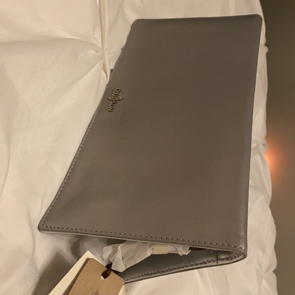 NWT Cole Haan City Clutch Argento Leather - Picture 7 of 8
